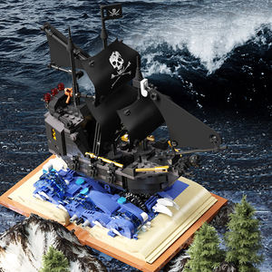 MJ13019 perlas negras Adyenture Barco Pirata libro mágico película MOC 13019 velero negro modelo bloques de construcción ladrillos juguetes creativos - Product Image 3