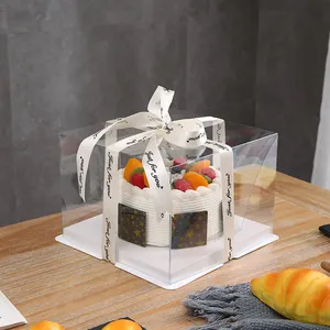 Grande torta personalizzata scatole di plastica scatola di plastica trasparente torta di imballaggio per il regalo