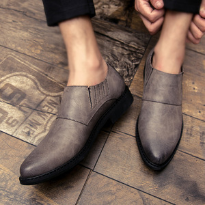 Mocasines de Cuero para Hombre, Sin Cordones, Punta Puntiaguda, Suela de Goma, Cómodos para Todas las Temporadas, Color Sólido, Zapatos Casuales de Negocios - Product Image 3