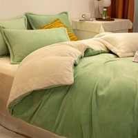 Ensemble de couette en velours housse de couette en flanelle moelleuse ensembles de housse de couette Art de la ferme couverture de lit Sherpa peluche floue ensemble de literie draps