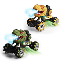 HW TOYS-coche eléctrico de radiocontrol para niños, juguete con pulverización inteligente, 2,4G, 1:16, simulación de dinosaurio