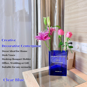 Jarrón de acrílico transparente decorativo con sabor artístico y cultural moderno, florero estilo libro para el <span class=keywords><strong>hogar</strong></span> y la Oficina para decoración del <span class=keywords><strong>hogar</strong></span> - Product Image 3