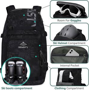 Échantillon gratuit : Sac de voyage imperméable pour ranger les casques et vêtements de ski, sac à deux compartiments indépendants pour les bottes de ski - Product Image 3