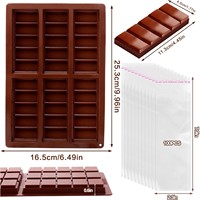 Moule à chocolat Cooyle Cy-98 à six rangées, en silicone de qualité alimentaire, résistant au four, pour la pâtisserie DIY et les moules à gâteaux de cuisine