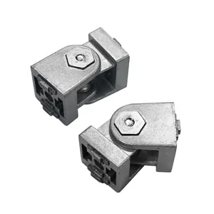Conector de articulação pivot 20 pçs/lote, dobradiça de alumínio flexível para perfis de extrusão de alumínio 2020 3030 4040 4545