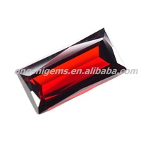 Pierre précieuse synthétique rectangulaire de couleur grenat CZ de bonne qualité à bas prix