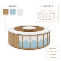 Vitrine de présentation de bijoux de luxe ronde en marbre, taille personnalisée, avec éclairage LED, en verre, pour kiosque de centre commercial de diamants