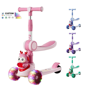 Scooter para Niños en Oferta, Venta al por Mayor de Fábrica, Nuevo Diseño de Alta Calidad, Scooter de 3 Ruedas Ajustable con Asiento - Product Image 1