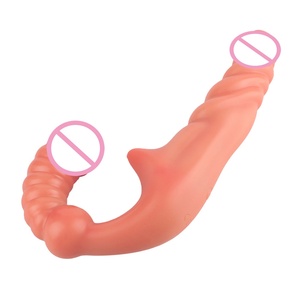 Double Vibrator Strap on <b>Dildo</b> Soft Silicone Adult Sex Toy G Spoint Stimulate Clitoris Massage Sex Toy for Gay &lesbian Couple - Product Image 5