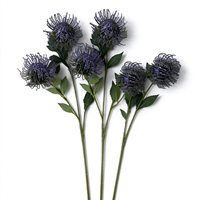Buket Bunga Thistle Plastik Simulasi Tinggi Buatan Tangan untuk Dekorasi Bunga Pernikahan, Thanksgiving, Hari Valentine, Wisuda