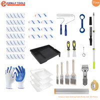 Kit de rouleaux à peinture 29 pièces avec bac et perche réglable, ensemble d'outils professionnels pour la peinture intérieure, personnalisation du logo et de l'emballage possible