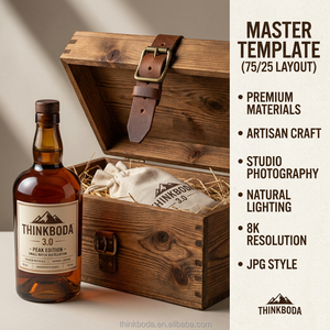 Caja de <span class=keywords><strong>Vino</strong></span> de Terciopelo con Apertura para Gabinete, Vacía, para Botella Redonda de 500ml, Contenedor de Alcohol, Estuche de Presentación Forrado de Gamuza - Product Image 1