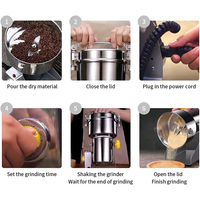 Moulin à épices électrique multifonctionnel de 400 g pour poivre, aliments secs, haricots, farine
