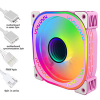 Ventilador de PC Lovingcool de 12 cm, Enfriador de CPU y Ventilador para Caja de PC para Juegos, Marco Blanco y Negro, Ventilador ARGB de 5 V con Luces de Colores