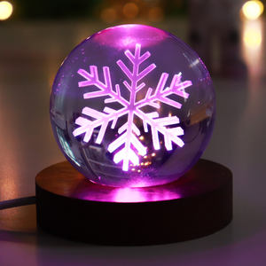 Coloré changé 3D flocon <span class=keywords><strong>de</strong></span> neige <span class=keywords><strong>noël</strong></span> vacances cadeau cristal veilleuse <span class=keywords><strong>boule</strong></span> lampe Laser gravure cristal <span class=keywords><strong>boule</strong></span> <span class=keywords><strong>de</strong></span> <span class=keywords><strong>noël</strong></span> - Product Image 1