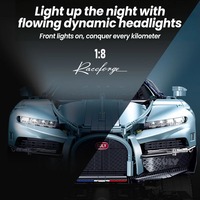 GULY 10648 Tourbillon Bugatti Chiron Technical 42083 1:8 Coche Deportivo RC de Bloques de Construcción, Modelo de Ensamblaje, Juguetes, Regalos, 3719 Piezas
