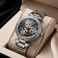 Montre automatique mécanique de luxe en acier inoxydable pour femme, cristal saphir, résistance à l'eau 5BAR, bracelet en acier inoxydable, Miyota