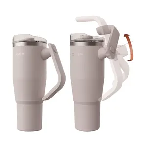 HAERS 32oz/40oz 이중벽 여행용 스테인레스 스틸 텀블러 손잡이와 새로운 디자인