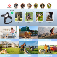 Collier de dressage intelligent pour chien étanche IP67 avec GPS, système de clôture électrique, portée de 1500 m, autonomie de 30 jours, rechargeable