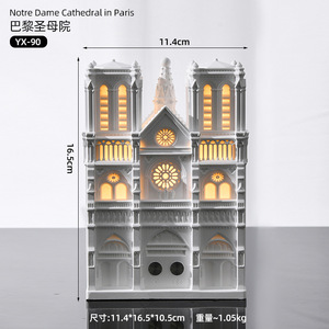 Notre <span class=keywords><strong>Dame</strong></span> de Paris Set Indoor duraturo Bluetooth Audio luce notturna scatola regalo aromaterapia per matrimoni in stile Art déco - Product Image 5