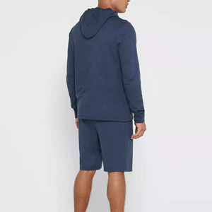 Nuevo estilo de lujo ropa de hombre dos pantalones cortos con capucha de 2 piezas conjunto de algodón chándal corto personalizado pantalones cortos conjunto a juego para hombres - Product Image 4