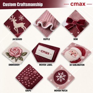 Chaussettes <span class=keywords><strong>de</strong></span> Noël personnalisées en tricot pour femmes, mode hiver, cadeau, vente en gros, OEM, marque privée, design gratuit, livraison rapide - Product Image 2