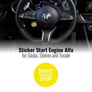 Alfa Romeo Giulia Stelvio e Tonale adesivi di avviamento motore di lusso 2 pezzi giallo accessori interni auto - Product Image 1