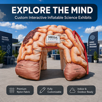 Modèle interactif gonflable personnalisé de cerveau, cœur et poumons pour exposition anatomique, événements de santé, éducation scientifique et musées