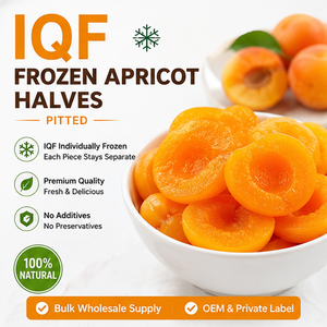 Mitades de albaricoque congeladas de alta calidad 10kg a granel IQF Frutas de albaricoque congeladas Precio - Product Image 1