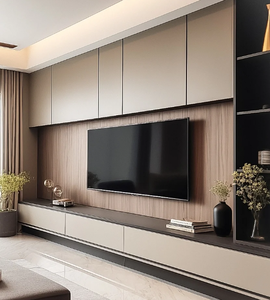 Modern Elegant <b>Concealed</b> TV Cabinet Hidden TV-Embedded Design for Living Room TV Stands Storage - Product Image 5