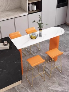 Table de bar en métal crème moderne pour le salon, <span class=keywords><strong>barre</strong></span> d'eau murale pour petit appartement, panneau d'îlot de <span class=keywords><strong>cuisine</strong></span> - Product Image 3