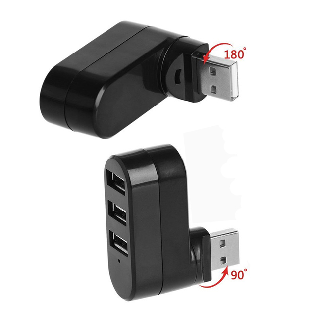 3 Ports Rotatable High Speed USB HUB 2.0 USB Splitter Adapter 3 Port Rotate USB HUB for Notebook Tablet Computer PC Peripherals