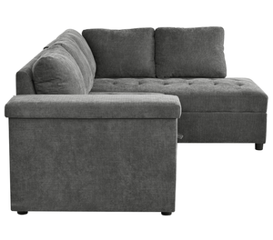 Mirod 91.5-Inch L-Shaped Hotel Use <b>Modern</b> Set with Pull-Out <b>Bed</b> and Hidden Storage Sectional Sleeper <b>Sofa</b> - Product Image 5