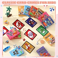 Lot de 7 jeux de cartes pour enfants, ensemble en vrac comprenant Go Fish, Old Maid et plus, cartes en papier emballées pour cadeaux de fête (Vivid)