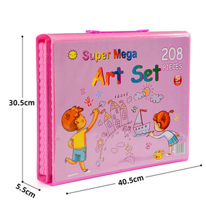 XinyiArt - Juego de Arte de 208 Piezas con Estuche de Plástico para Niños, Acuarelas, Lápices de Colores, con Caballete para Niños y Adultos - Product Image 2