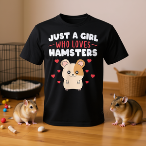 Juste une fille qui aime les hamsters, t-shirt mignon avec hamster syrien - Product Image 3