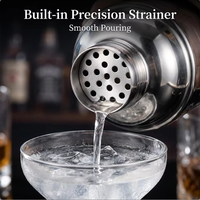 Shaker à cocktails en acier inoxydable 18/8 avec logo personnalisé, anti-fuite, pour cocktails, martinis, bars, restaurants, hôtels, fêtes à domicile, vente en gros