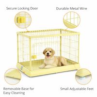 Cage métallique d'intérieur pour animaux de compagnie, grande cage pour chien avec porte à verrouillage sécurisé et plateau inférieur amovible