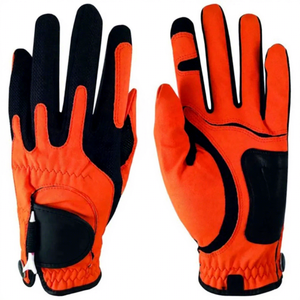 ถุงมือกอล์ฟ MUDASSAR SPORTS สีส้มดำ กันน้ำ หนังแท้ ป้องกันการลื่น พร้อมตัวล็อคแบบหัวเข็มขัด สำหรับผู้ชาย - Product Image 1