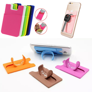 Universal Chủ Thẻ Điện Thoại Dính Ví Dính Trên Stretchy Dual Pocket Điện Thoại Di Động Quay Lại Thẻ Tín Dụng Trường Hợp Tay Áo - Product Image 5