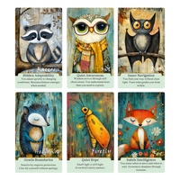 Jeu de cartes Oracle animales en gros, 54 cartes avec boîte, 7x12cm, cartes de guidance spirituelle portables, papier 300GSM, personnalisation OEM