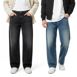 <span class=keywords><strong>กางเกง</strong></span><span class=keywords><strong>ยีน</strong></span><span class=keywords><strong>ส์</strong></span>ทรงตรงสไตล์เรโทรสำหรับผู้ชาย แต่งขอบรุ่ย ขาดๆ แบบวินเทจ สีน้ำเงิน-ดำ เหมาะสำหรับใส่ในฤดูร้อนและสตรีทแวร์ - Product Image 1