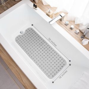 Tapis <span class=keywords><strong>de</strong></span> sécurité antidérapant YIJU extra long 40*16 pouces en PVC transparent pour baignoire et <span class=keywords><strong>douche</strong></span> avec ventouses et trous <span class=keywords><strong>de</strong></span> drainage lavables - Product Image 4