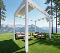 Pergola motorisée moderne en aluminium Sweet Home avec toit à lames orientables, installation facile, design bioclimatique pour balcon extérieur