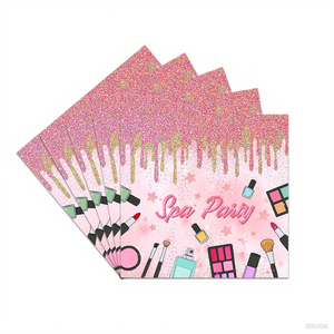 Ensemble d'assiettes et de serviettes DAMAI pour fête spa, fournitures pour fête de maquillage sur le thème du spa, pour filles, princesse, rose sucré, fête d'anniversaire sur le thème du maquillage - Product Image 4