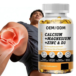 Capsules molles à absorption élevée de calcium, magnésium, zinc <span class=keywords><strong>et</strong></span> <span class=keywords><strong>vitamine</strong></span> D3, soutien à la santé osseuse, protection immunitaire, crampes musculaires - Product Image 1