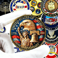 Pièce de monnaie commémorative du 250e anniversaire de la Liberté, cloche de la Liberté, aigle chauve, peinture multicolore artisanale