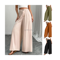 Nouvelle Arrivée 2026 – Pantalon de Costume Formel Taille Haute Ample Extensible Anti-Plis Lavé pour Femme, Idéal pour le Bureau et le Travail