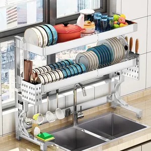 Retractable 304 edelstahl küche waschbecken setzen schüssel drain schüssel rack waschbecken lagerung gemüse obst lagerung rack