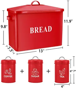 Boîte à pain rouge de haute qualité, avec bacs